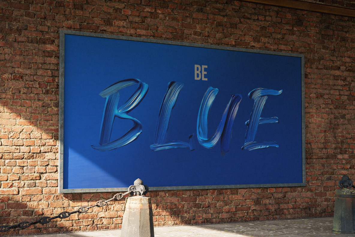 Blue Paint Stroke Font Blue Paint Stroke Font