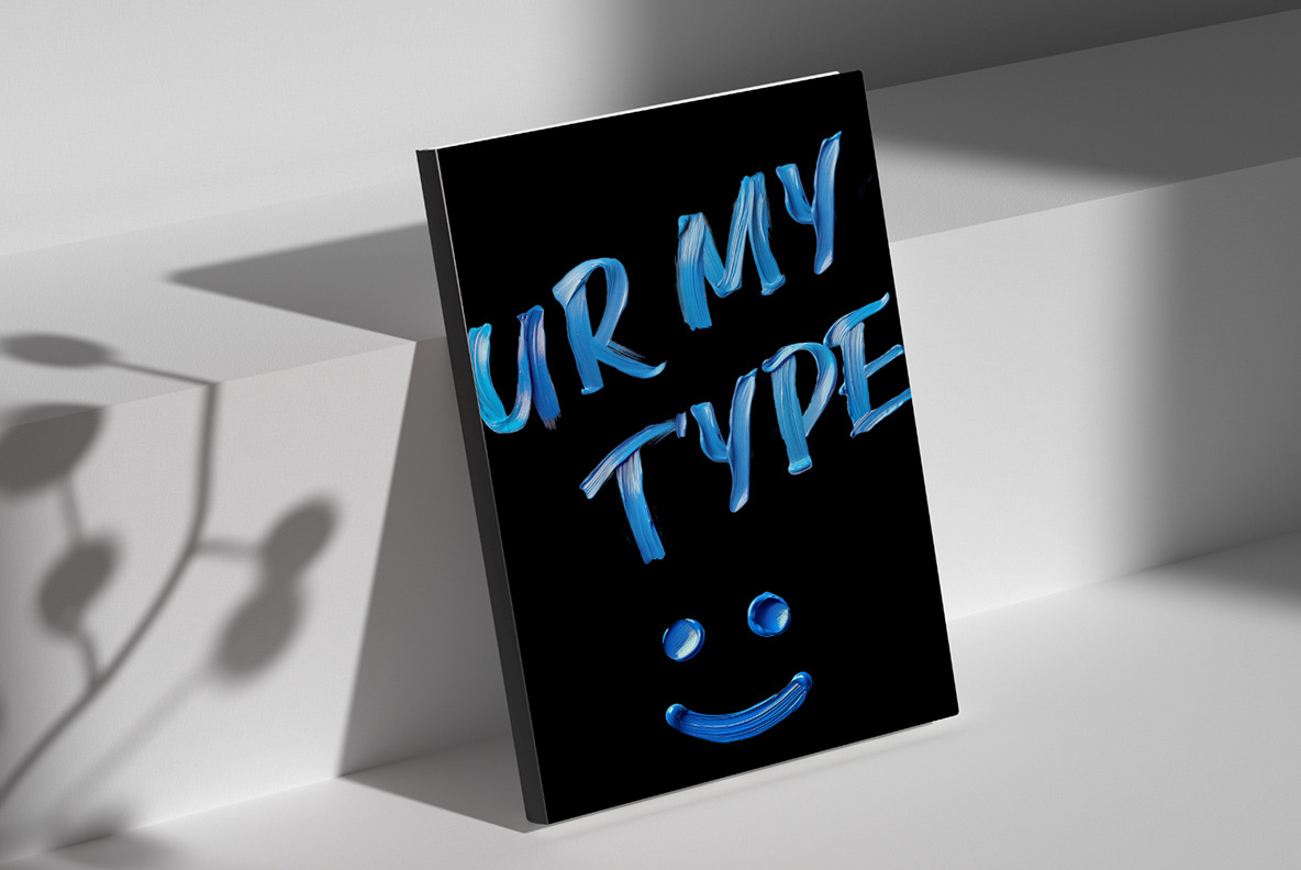 Blue Paint Stroke Font Blue Paint Stroke Font