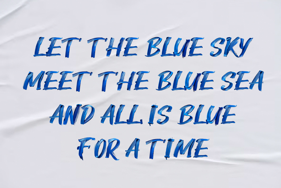 Blue Paint Stroke Font Blue Paint Stroke Font