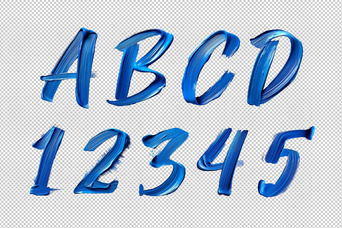 Blue Paint Stroke Font Blue Paint Stroke Font