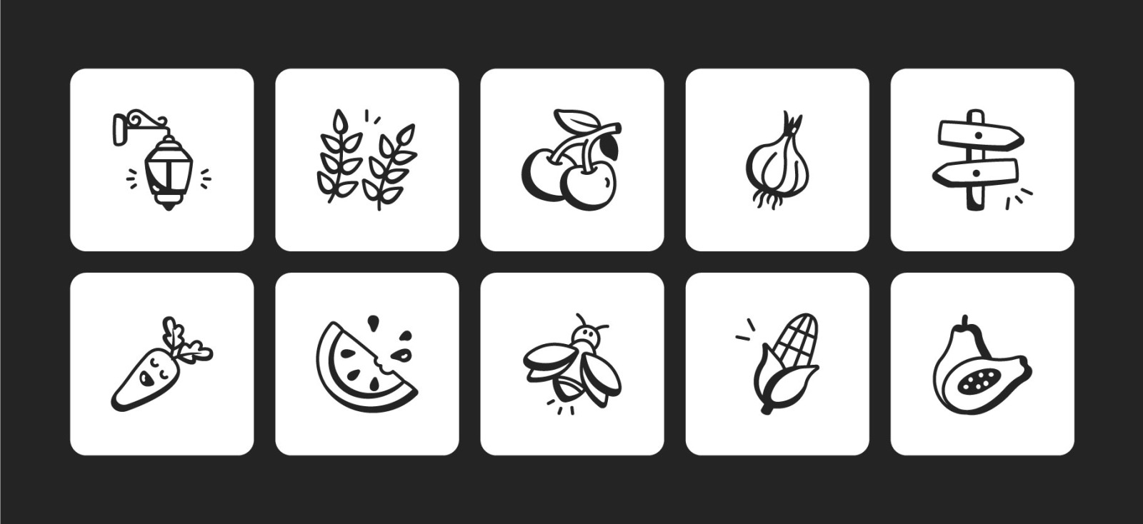 Garden Doodle Icon Collection Garden Doodle Icon Collection