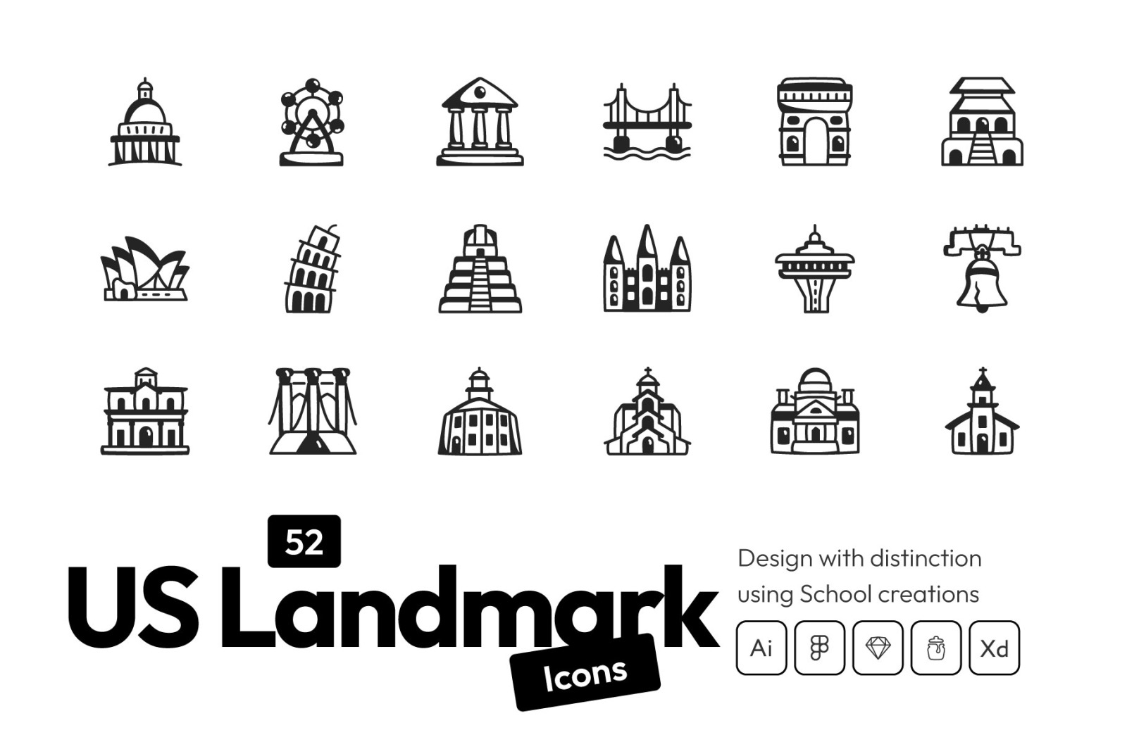 US Landmark Icons