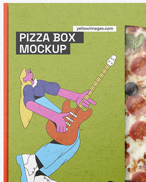 Kraft Paper Pizza Box Mockup