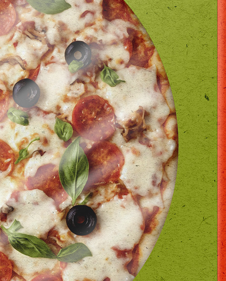 Kraft Paper Pizza Box Mockup