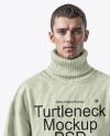 A man Wearing a Turtleneck Sweatshirt Mockup