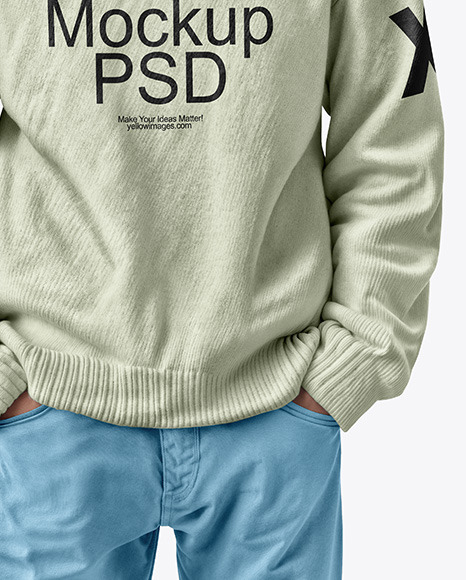 A man Wearing a Turtleneck Sweatshirt Mockup