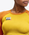 Woman Wearing a Long Sleeve Crop Top and Leggings Mockup