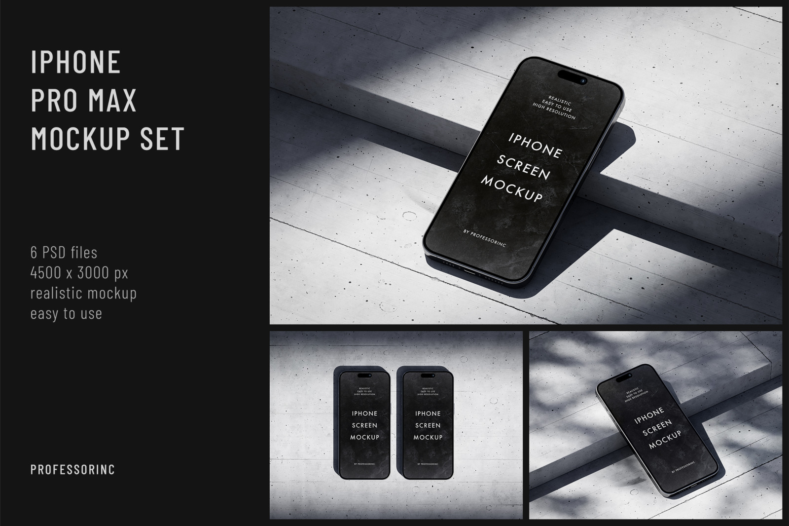 iPhone 15 Pro Max Mockup Set iPhone 15 Pro Max Mockup Set
