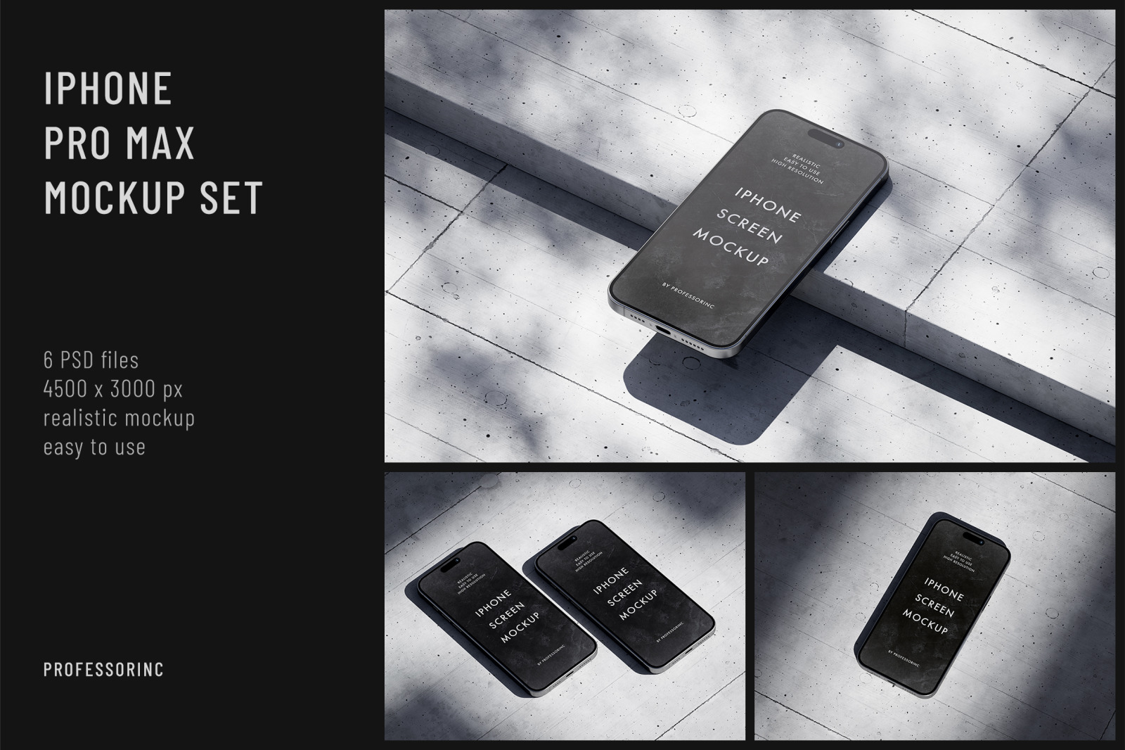 iPhone 15 Pro Max Mockup Set iPhone 15 Pro Max Mockup Set