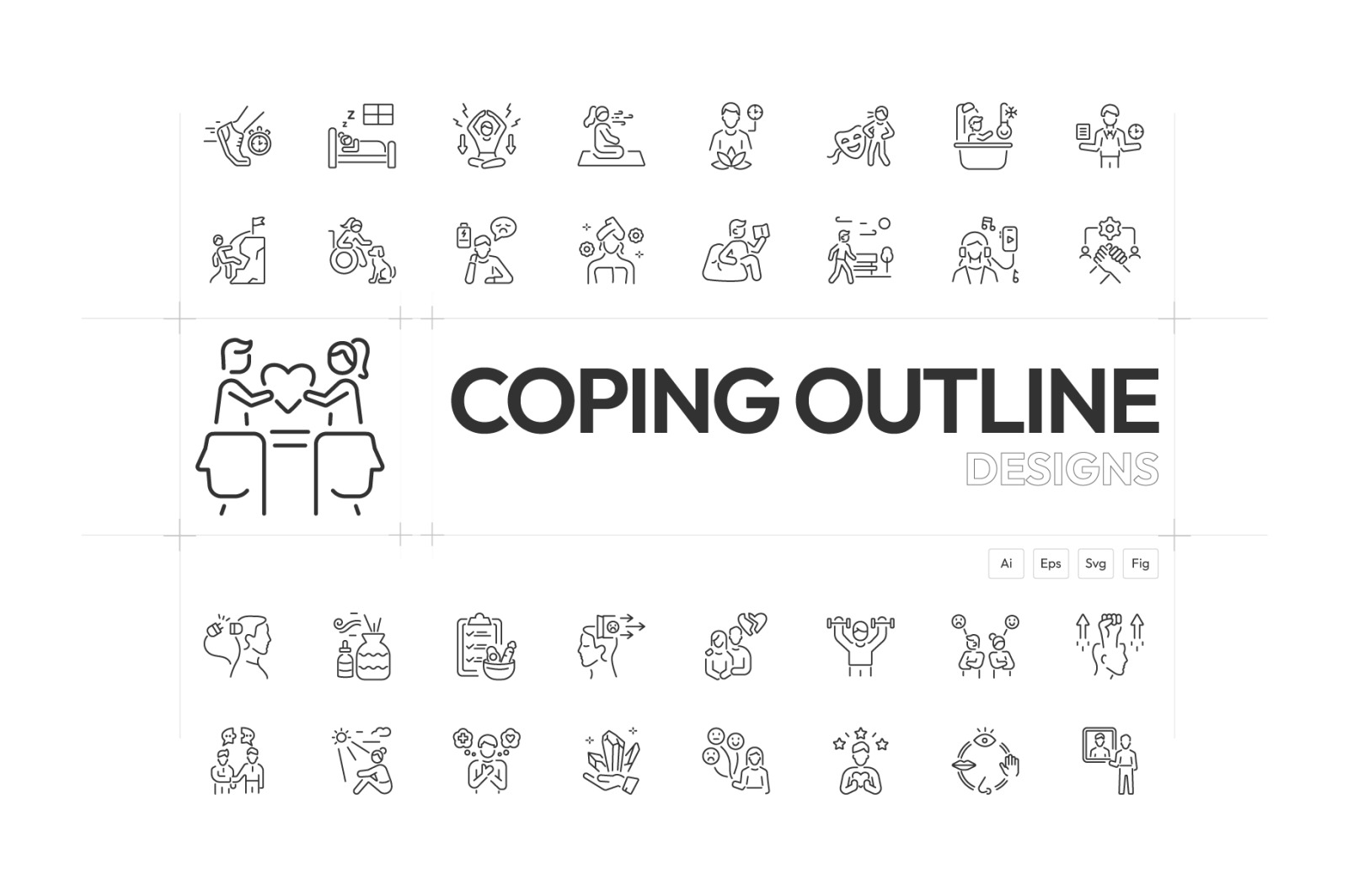Coping Icon Set Coping Icon Set