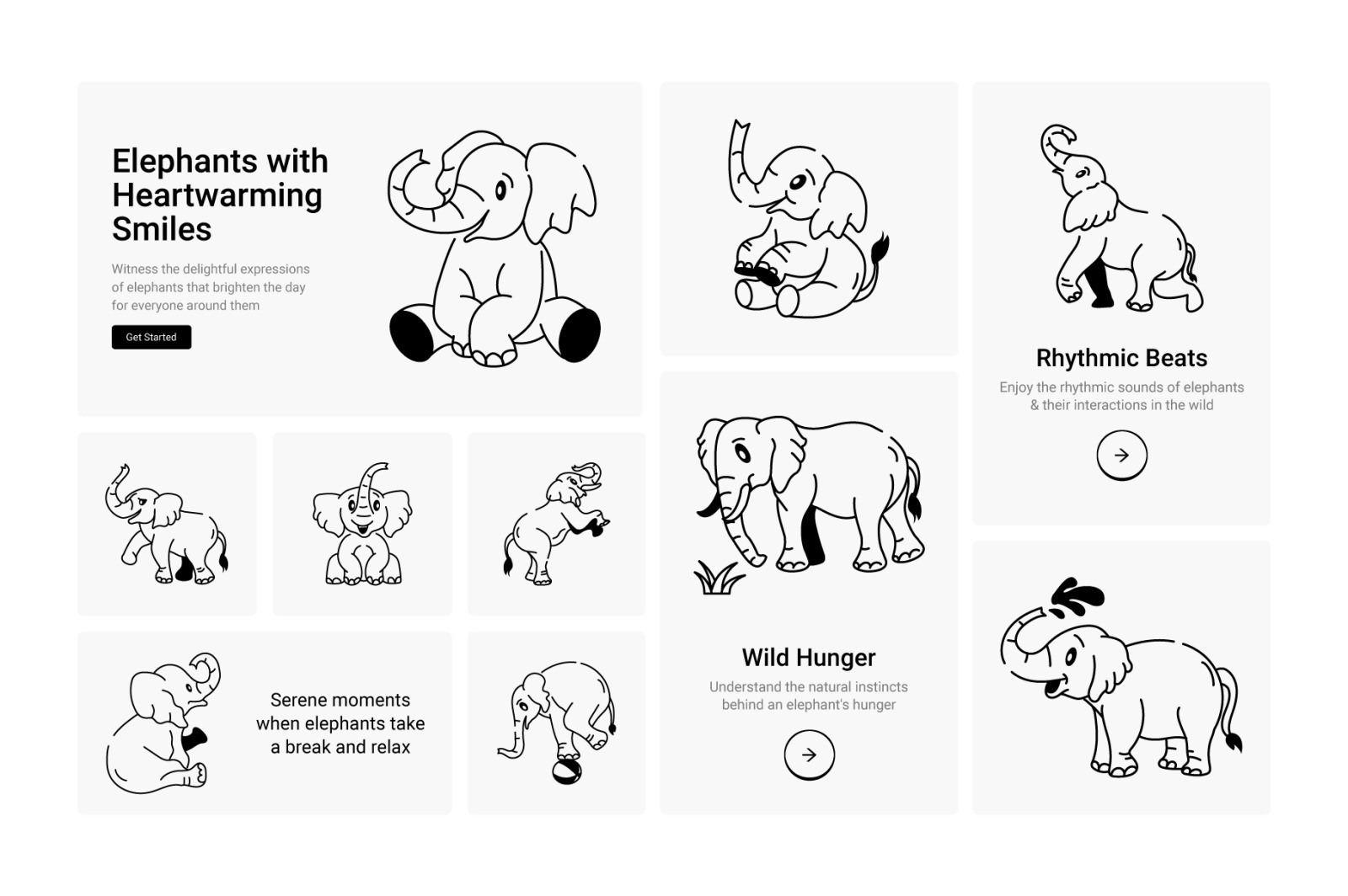 Elephant Drawing Icons Elephant Drawing Icons