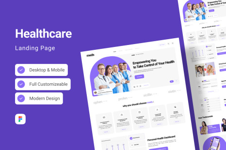 Meds - Healthcare Landing Page - UX & UI Kits