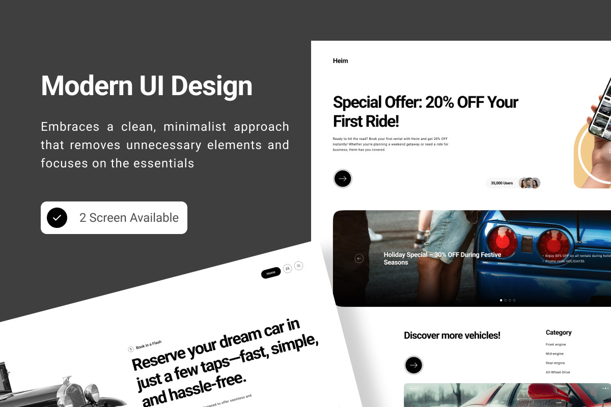 Heim - Car Rent Landing Page Heim - Car Rent Landing Page