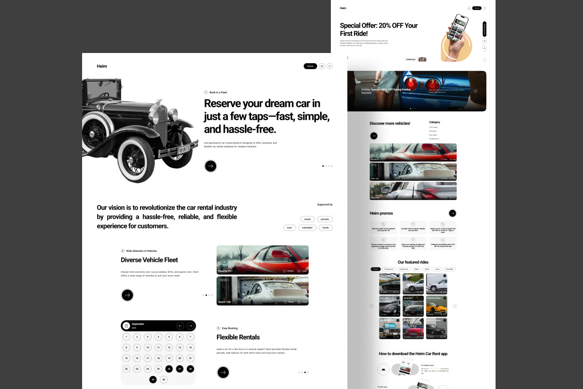 Heim - Car Rent Landing Page Heim - Car Rent Landing Page
