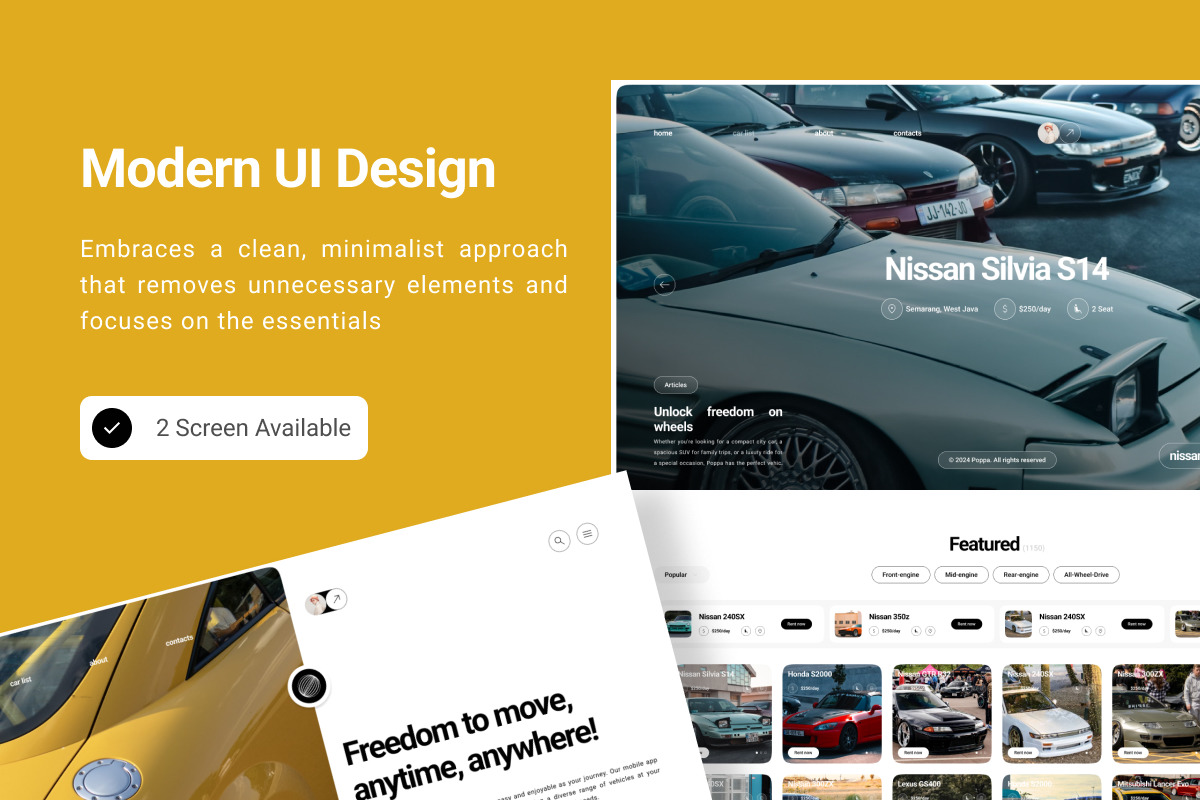 Poppa - Car Rent Landing Page Poppa - Car Rent Landing Page