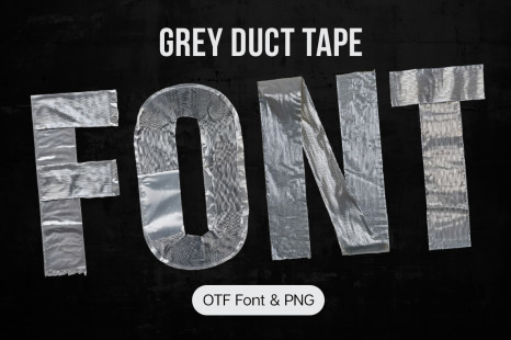 Grey Duct Tape Font - Typing