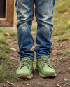Boy Leaned Hand on Sign at Pumpkin Patch Mockup