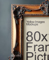 Picture in a Halloween Themed Antique Frame with Pumpkins and Branches Mockup