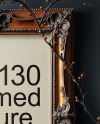 Picture in a Halloween Themed Antique Frame with Pumpkins and Branches Mockup