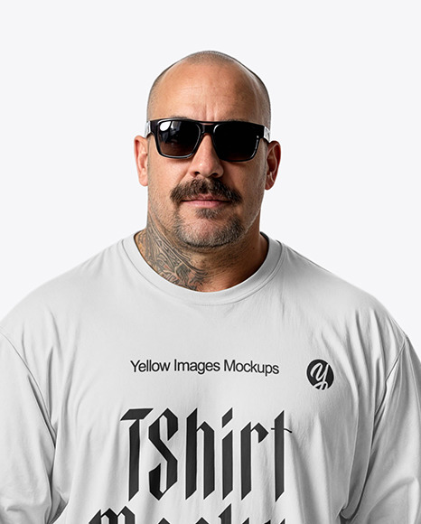 Bald Latino Man Wearing an Oversize T-Shirt and Cargo Pants Mockup