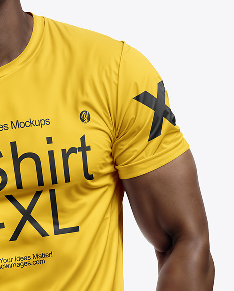 Black Man Wearing a T-Shirt and Jeans Mockup
