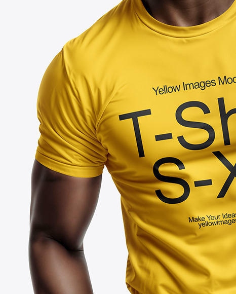 Black Man Wearing a T-Shirt and Jeans Mockup