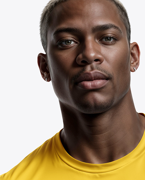 Black Man Wearing a T-Shirt and Jeans Mockup