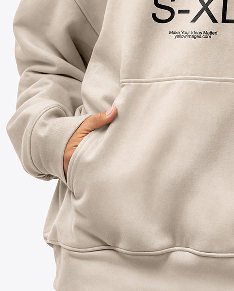 A Woman Wearing an Oversize Hoodie and Leggings Mockup