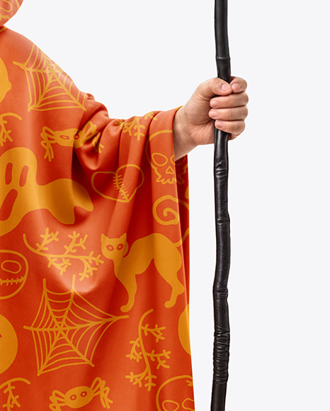 Young Girl Wearing Halloween Costume Mockup