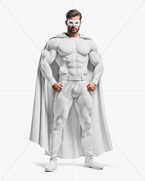 Man Wearing Superhero Costume Mockup