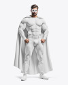 Man Wearing Superhero Costume Mockup