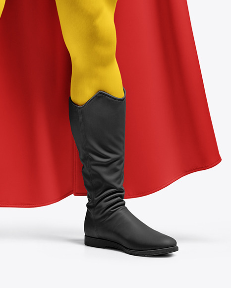 Man Wearing Superhero Costume Mockup