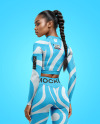 Woman Wearing a Long Sleeve Crop Top and Leggings Mockup