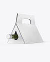 Triangular Corrugated Box with Wine Bottle Mockup