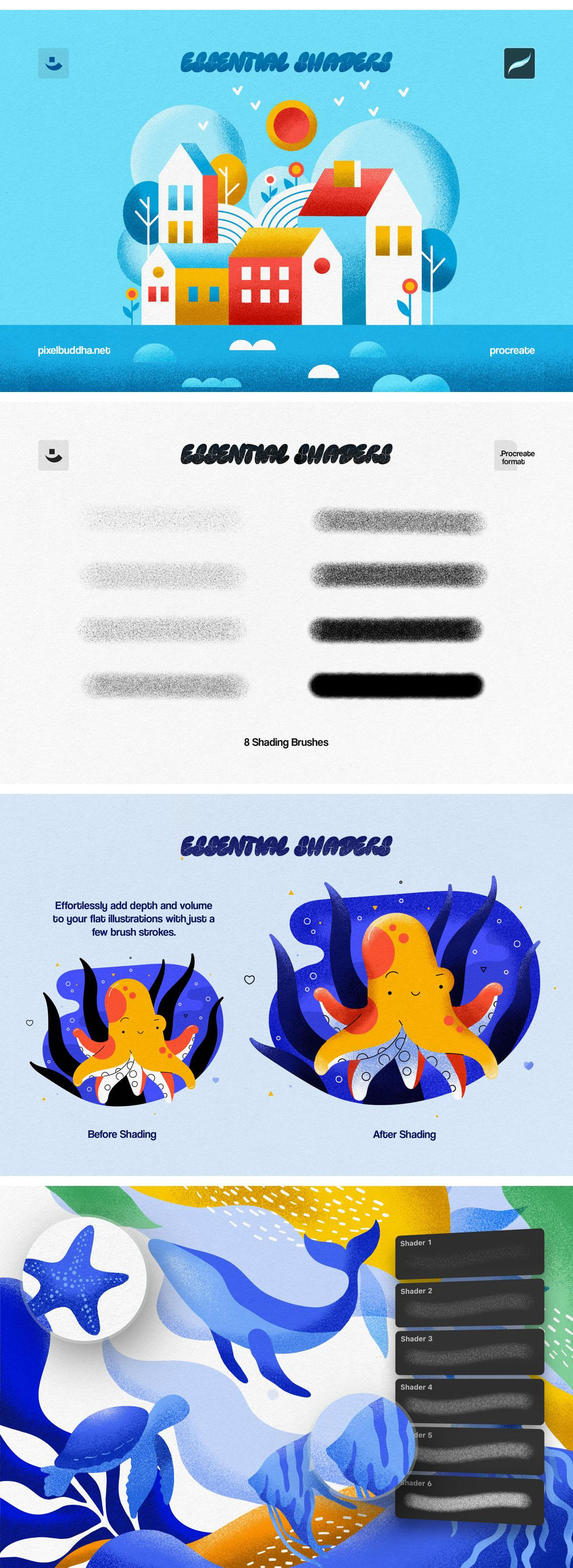 Essential Shading Procreate Brushes Essential Shading Procreate Brushes