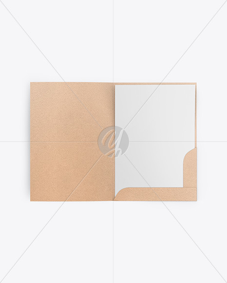 Kraft Paper Folder with Menu Card Mockup