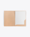 Kraft Paper Folder with Menu Card Mockup