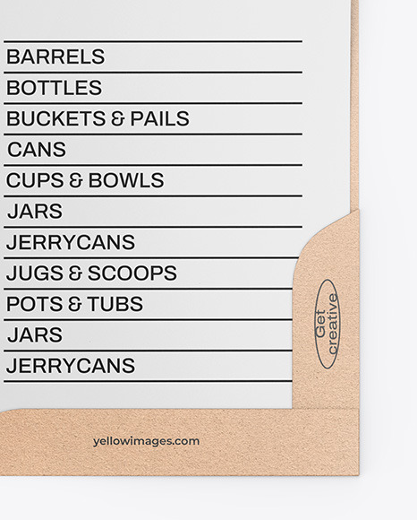 Kraft Paper Folder with Menu Card Mockup