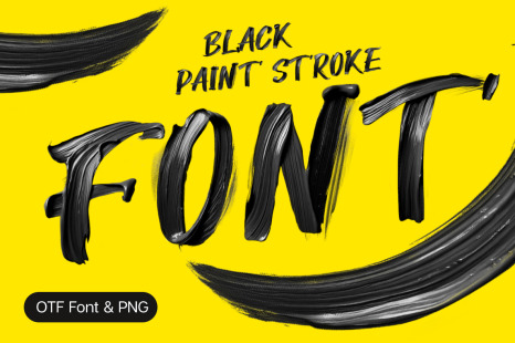 Black Paint Stroke Font - Scripting