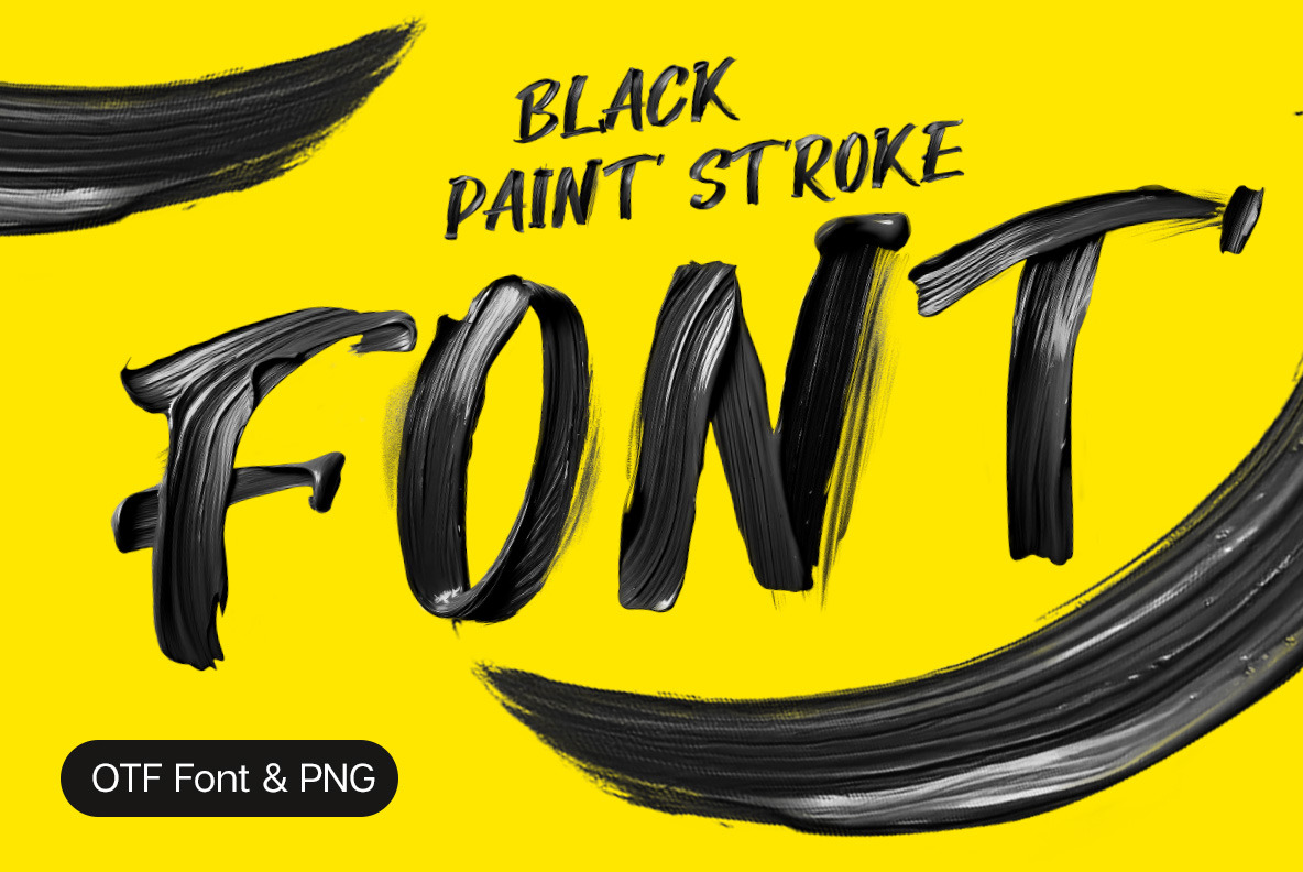 Black Paint Stroke Font Black Paint Stroke Font