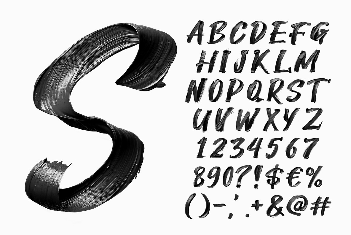 Black Paint Stroke Font Black Paint Stroke Font