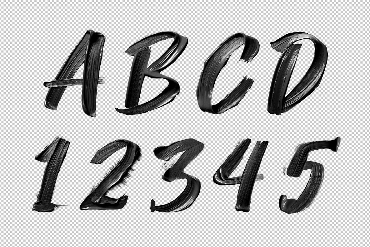 Black Paint Stroke Font Black Paint Stroke Font