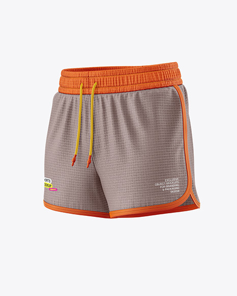 Women's Training Shorts - Front Half Side View - Knitting