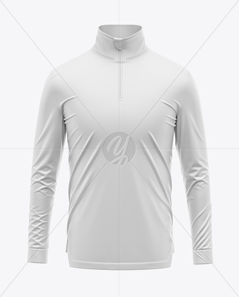 Zipper High Neck Long Sleeve Jersey Mockup