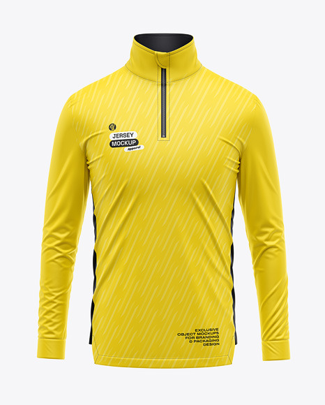 Zipper High Neck Long Sleeve Jersey Mockup - Sport t shirt mockup