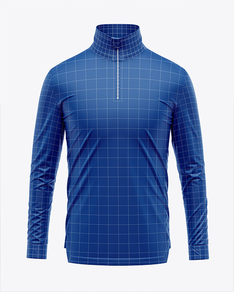 Zipper High Neck Long Sleeve Jersey Mockup