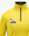 Zipper High Neck Long Sleeve Jersey Mockup
