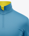 Zipper High Neck Long Sleeve Jersey Mockup