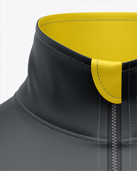 Zipper High Neck Long Sleeve Jersey Mockup