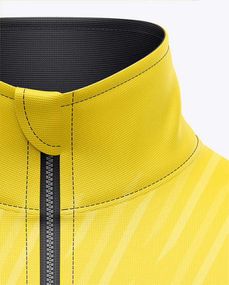 Zipper High Neck Long Sleeve Jersey Mockup